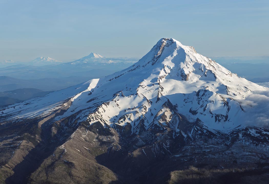 A view of Mt. Hood and other peaks in the Portland, Oregon area